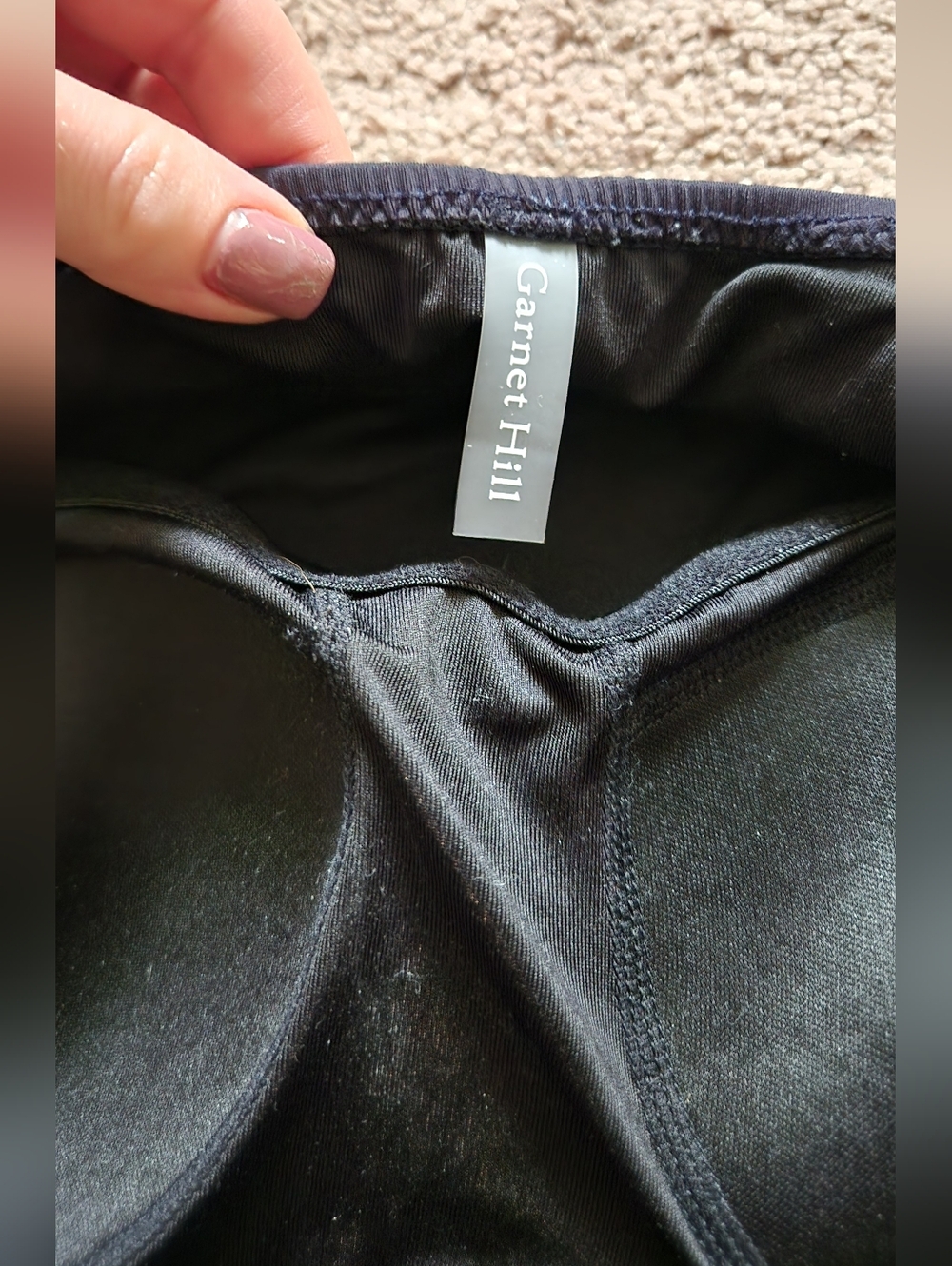 Garnet Hill Black One-Piece Swimsuit with Ruched Front - Picture 3 of 6